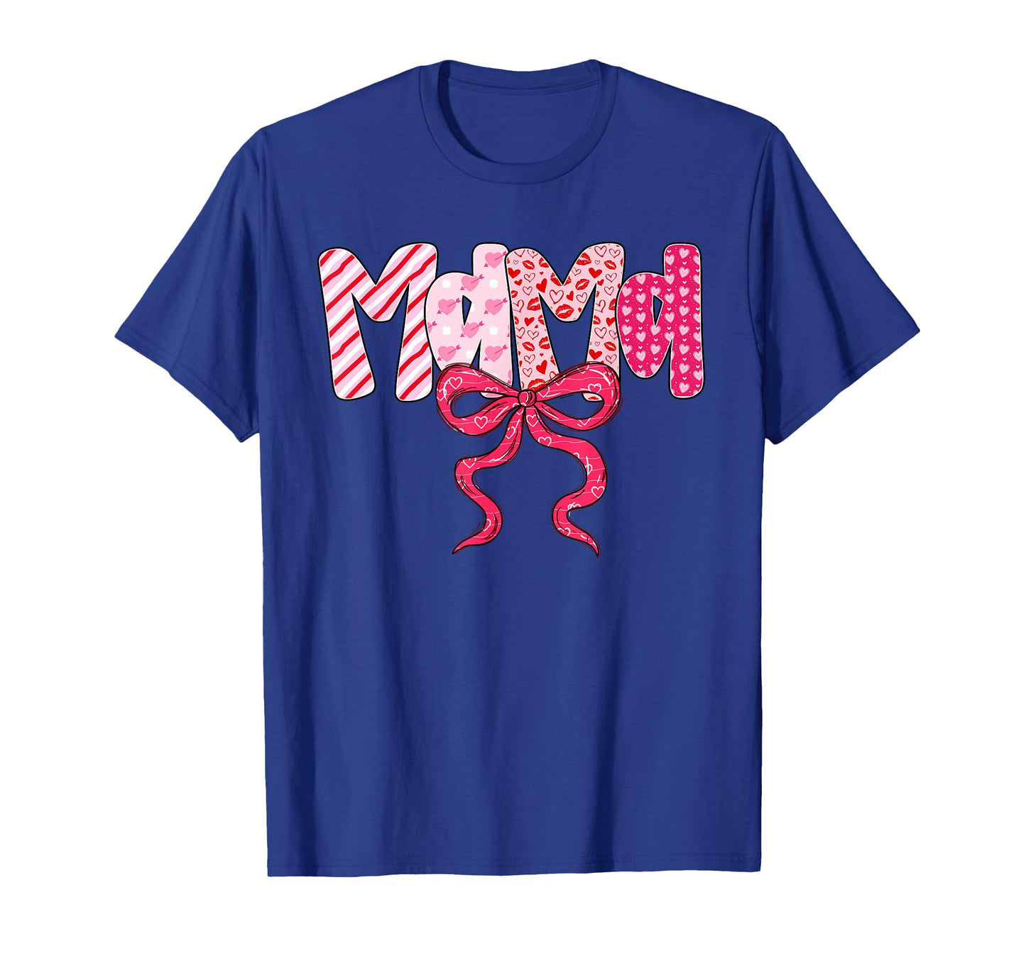 Mama Valentine Pink Coquette Bow Valentine's Day Mom T-Shirt