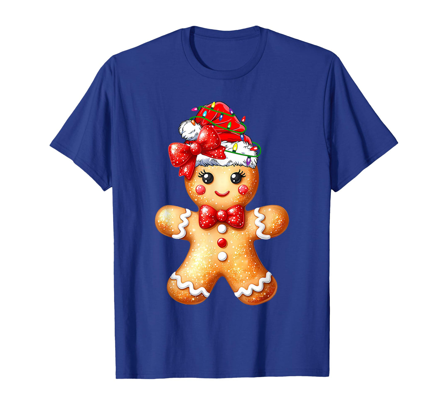 Merry Christmas Shirt Gingerbread Santa Pajamas Girls Women T-Shirt