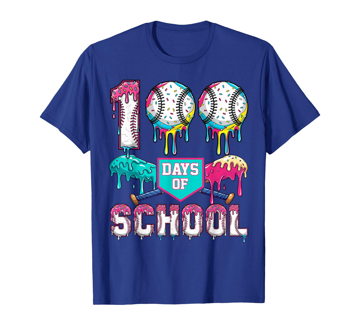 100 Days of School Boys Kids 100th Day of School Baseball T-Shirt