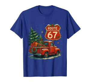 Route 67 Christmas Vintage Truck Holiday Tree T-Shirt