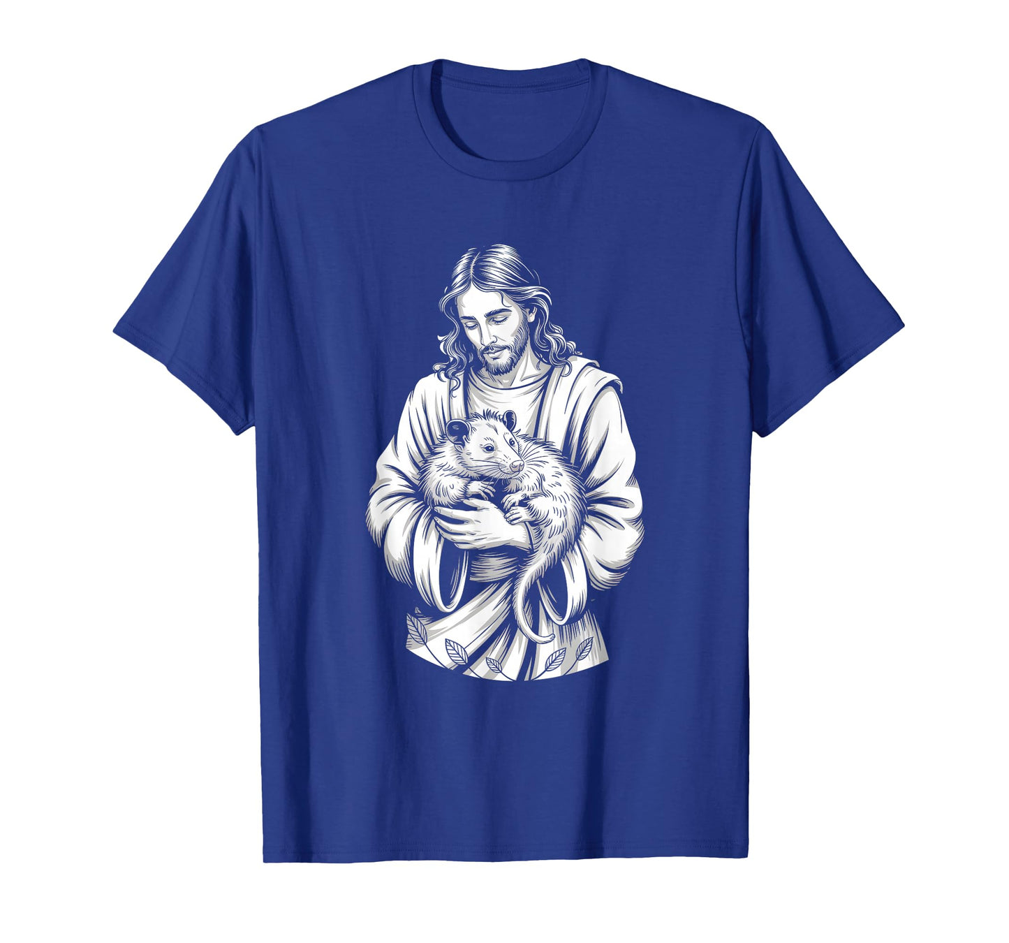 Jesus Holding Opossum Savior Animal Faith Wildlife Devotion T-Shirt