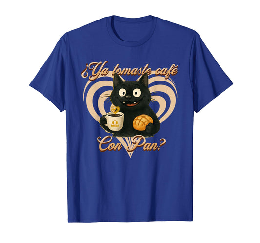 Cat, Coffee, and Sweet Bread. ¿Ya tomaste café con pan? T-Shirt
