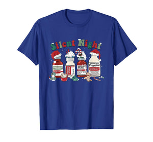 Silent Night Funny Nurse Christmas Sedation Theme T-Shirt