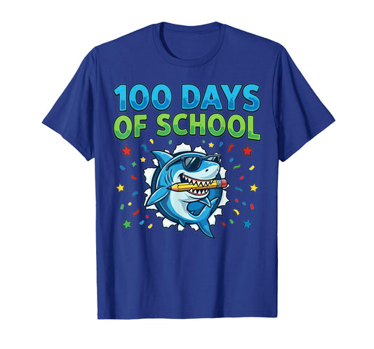 Happy 100 Days of School Shark Boys T-Shirt