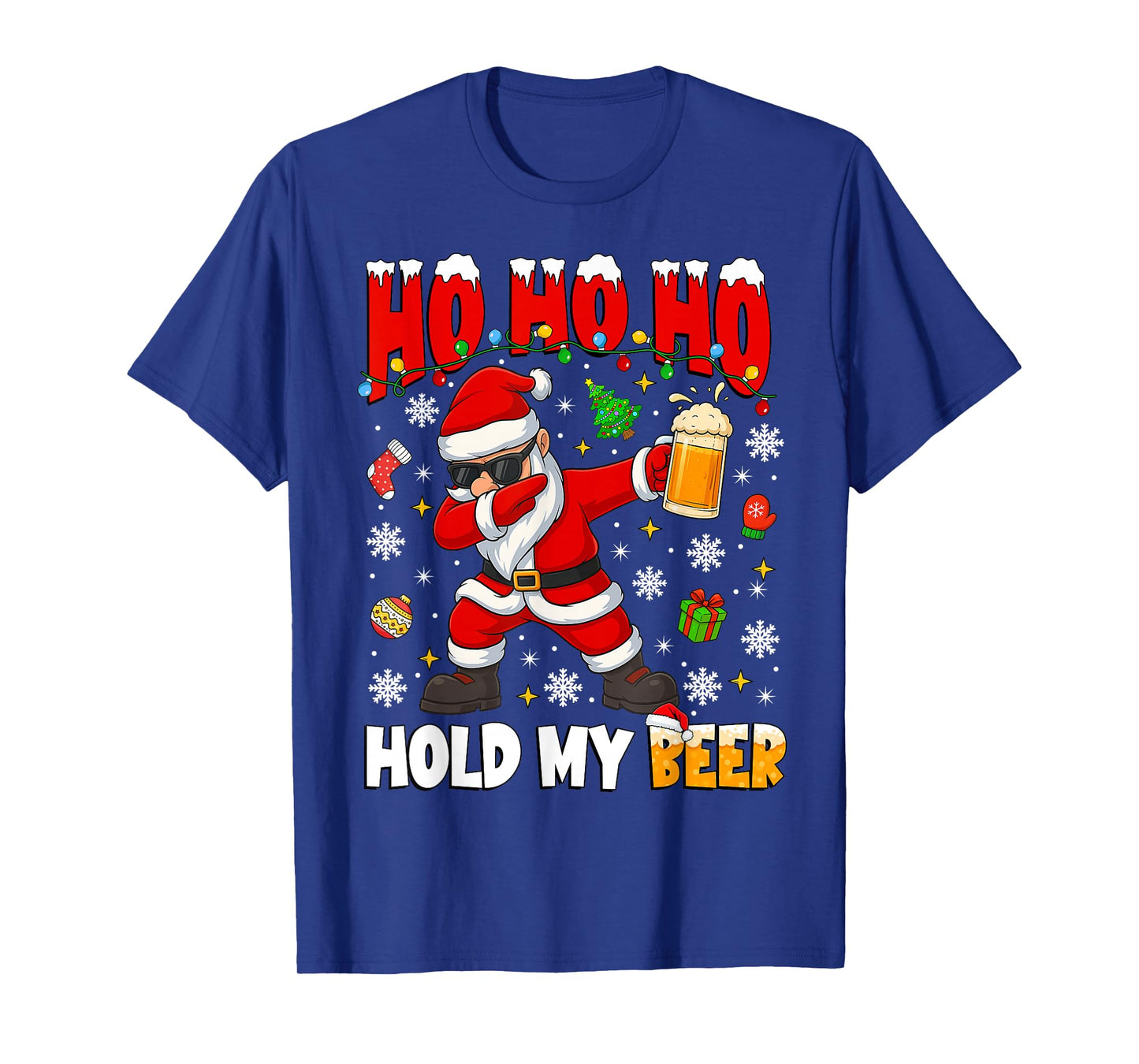 Ho Ho Hold My Drink Cool Dabbing Santa Christmas Xmas Men T-Shirt
