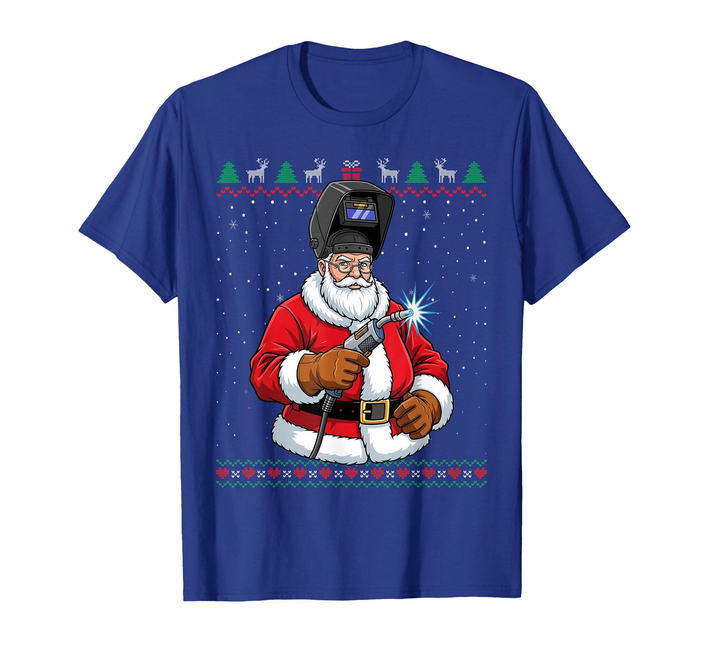 Santa Claus Welder Christmas Funny Ugly Sweater T-Shirt