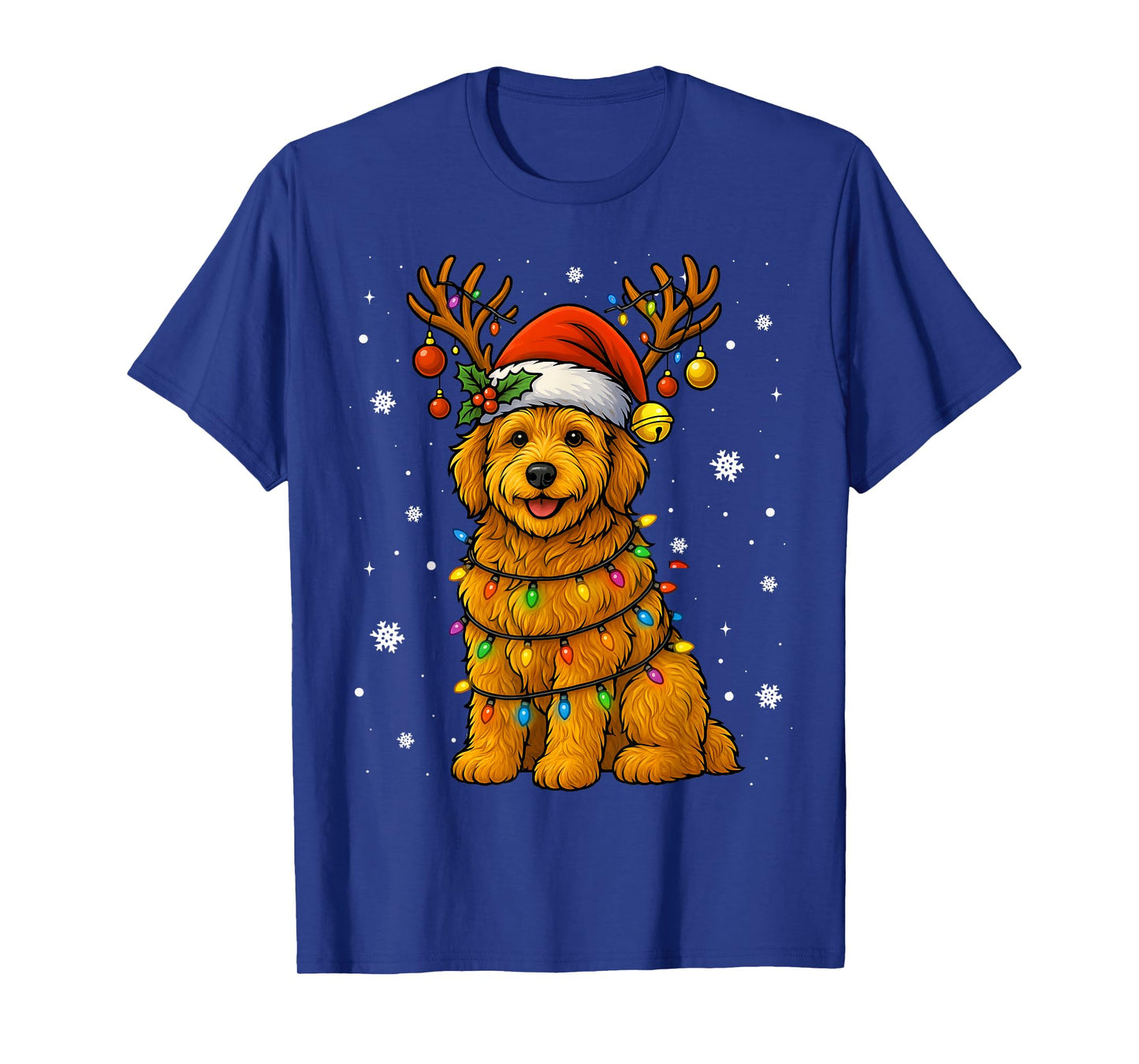 Goldendoodle Christmas Tee Reindeer Christmas Lights Pajamas T-Shirt