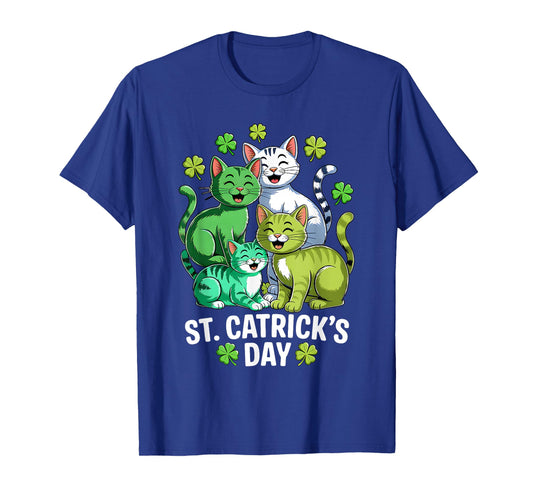 St Patricks Catricks Day Cats Saint Pattys Women Girls Kids T-Shirt