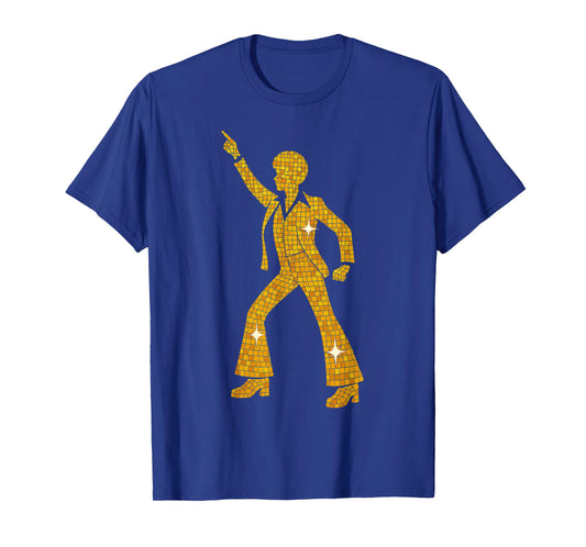70s Disco Dancer Gold Silhouette Retro Night Fever T-Shirt