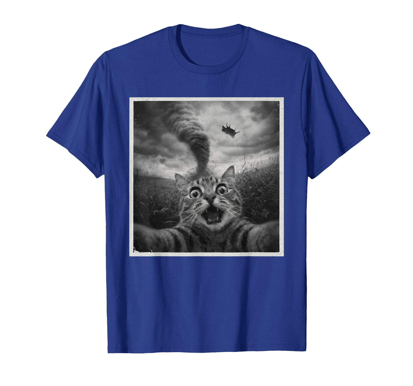 Cat Selfie with Disaster Tornado Sarcasm Funny Humor Meme T-Shirt