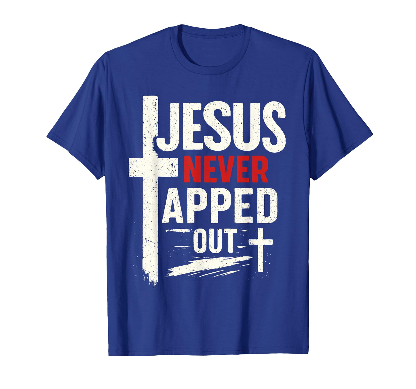 Jesus Never Tapped Out Christian Wrestling Wrestler Wrestle T-Shirt