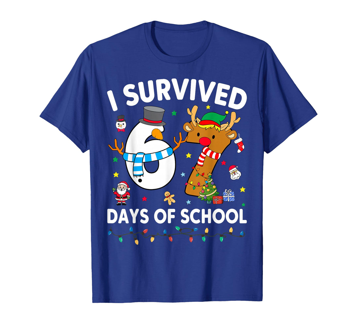 I Survived 67 Days of School Funny Meme Six Seven Christmas T-Shirt