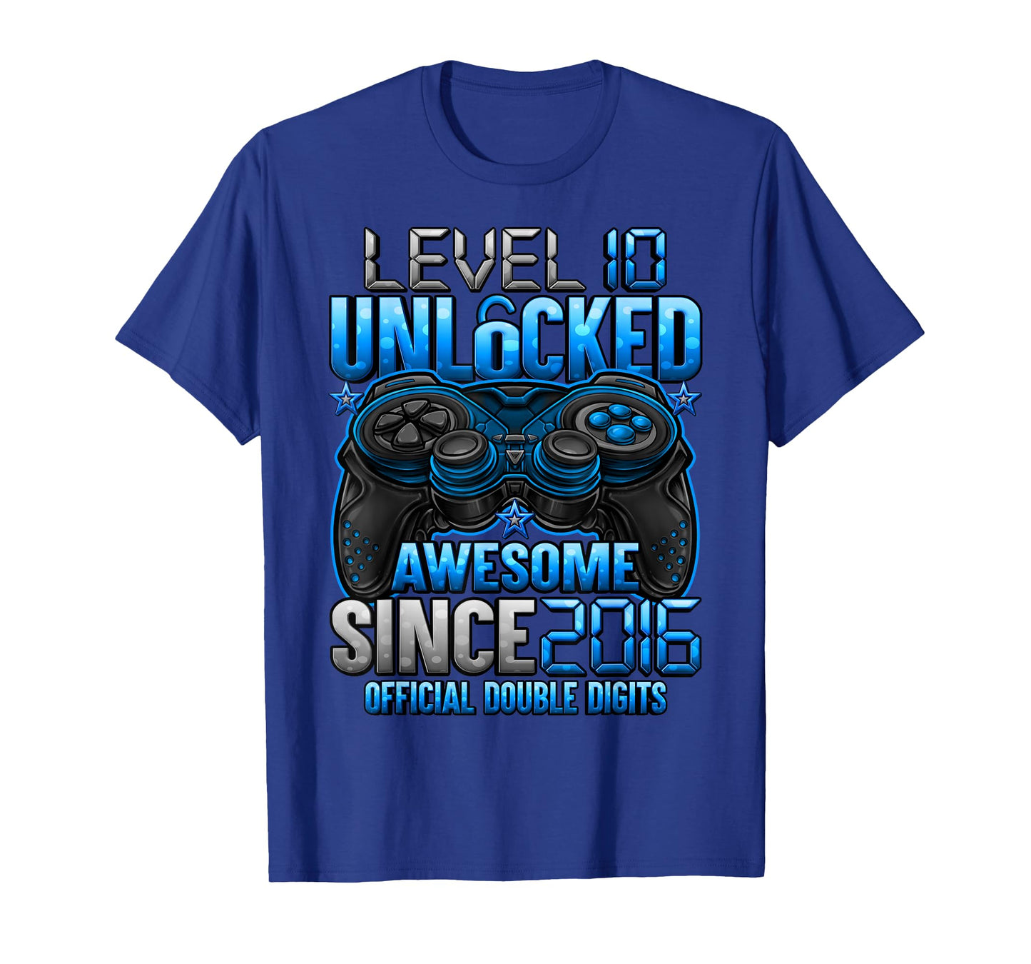Official Double Digits Level 10 Unlocked 10th Birthday Boy T-Shirt