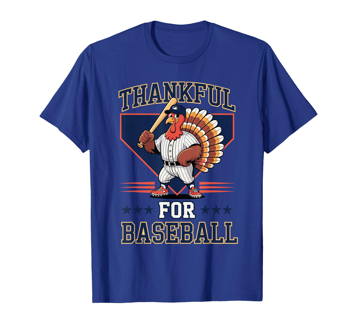Thankful for Baseball Turkey Thanksgiving Holiday T-Shirt