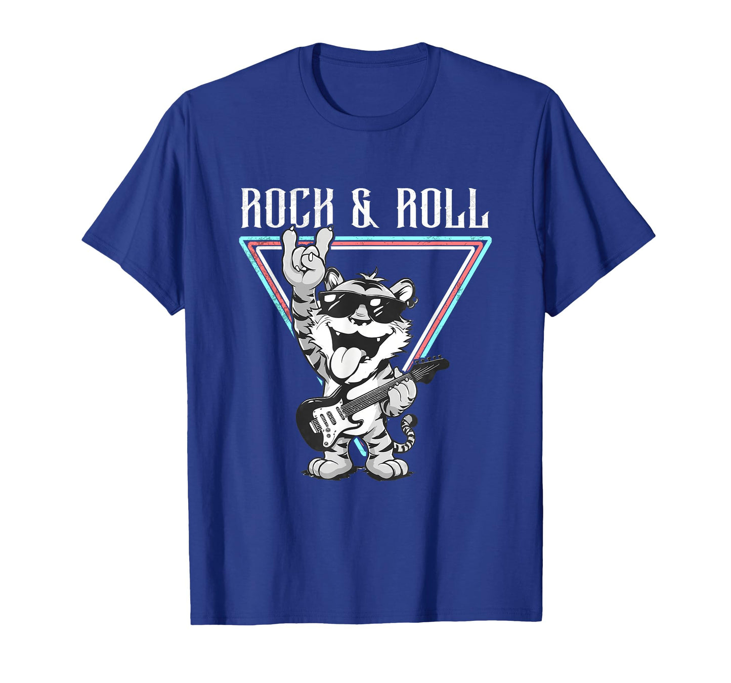Rock & Roll Cool Tiger Playing Guitar T-Shirt