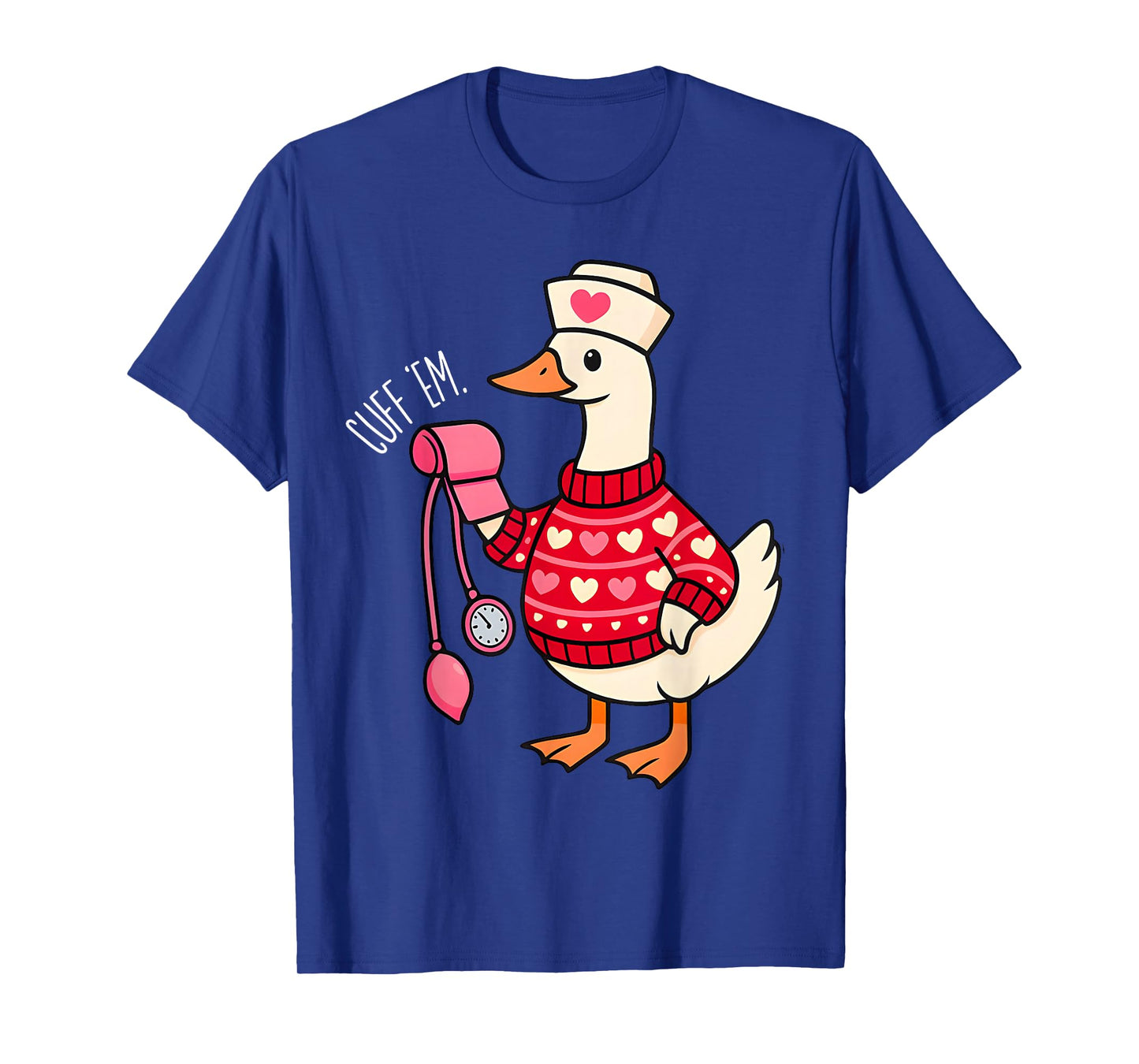 Silly Valentine Goose Nurse ER CNA LPN Valentines Day T-Shirt
