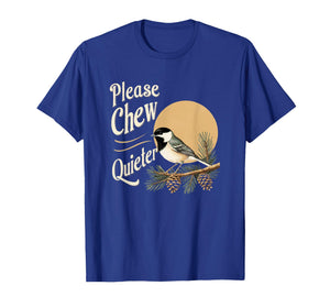 Please Chew Quieter Vintage Bird Groovy Design T-Shirt