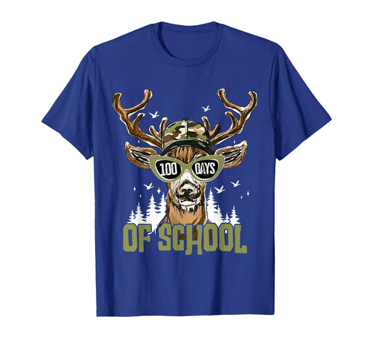 100 Days of School Funny Buck Deer Hunter Boy Girl Teacher T-Shirt