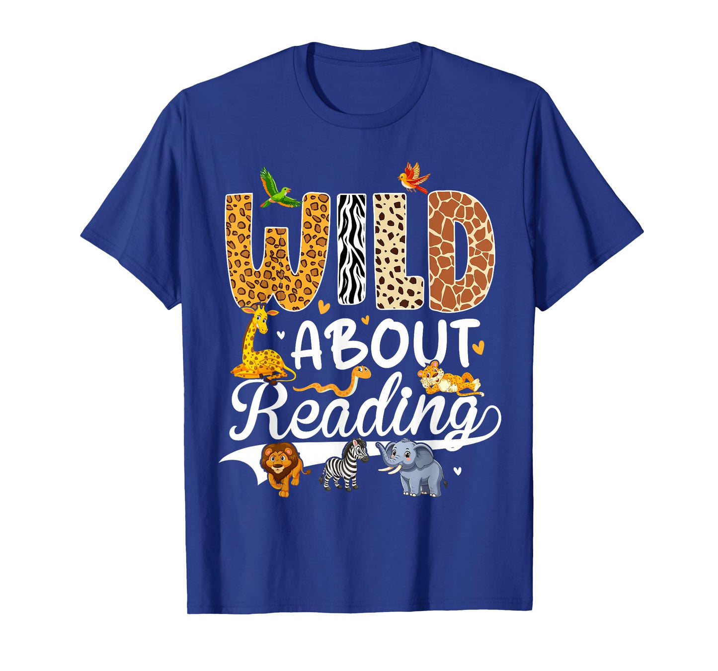 Wild About Reading Funny Book Lover Bookworm Library Day T-Shirt