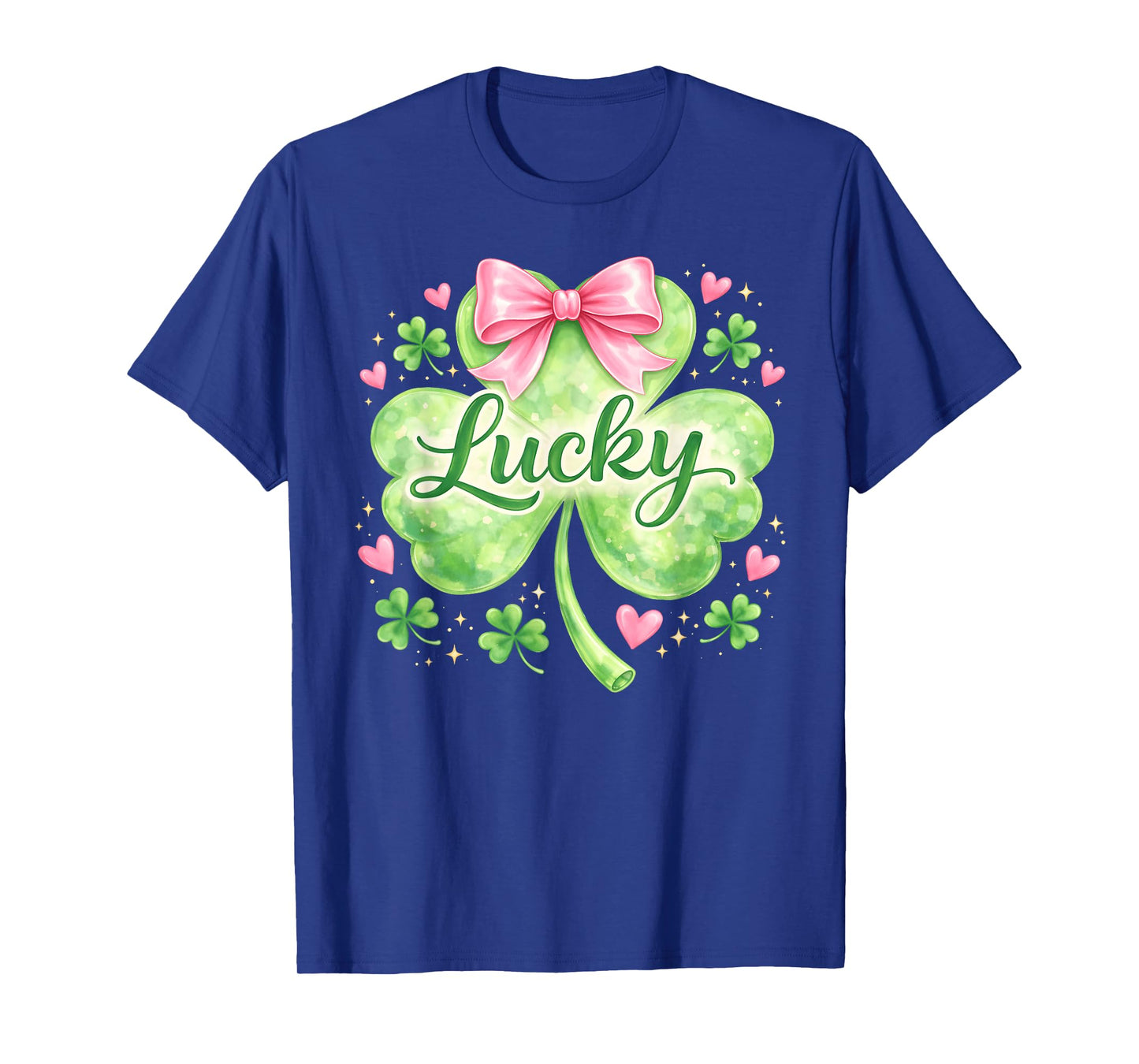 Lucky Shamrock Coquette Bow St Patrick's Day Clover Shirt T-Shirt