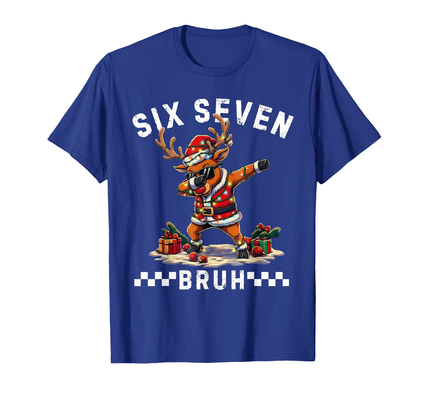 Funny 67 Christmas Six Seven Meme Dabbing Reindeer Boys T-Shirt