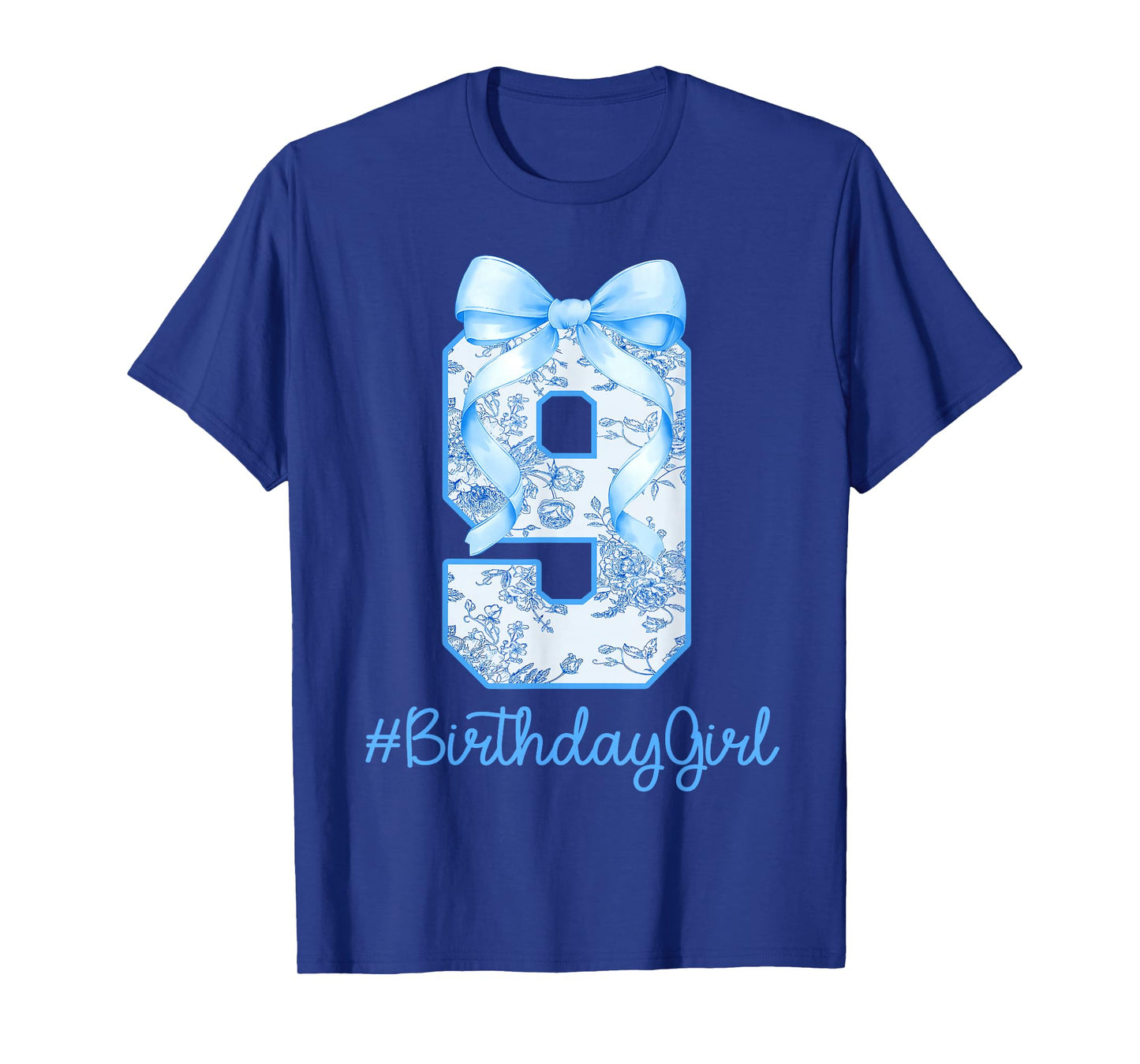 9 Year Old Birthday Girl Coquette Bow 9th Birthday T-Shirt