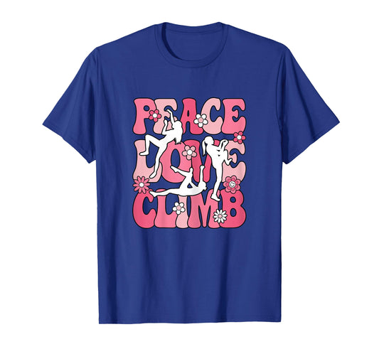 Peace Love Climb Climbing Lover Climber Women Girls Kids T-Shirt