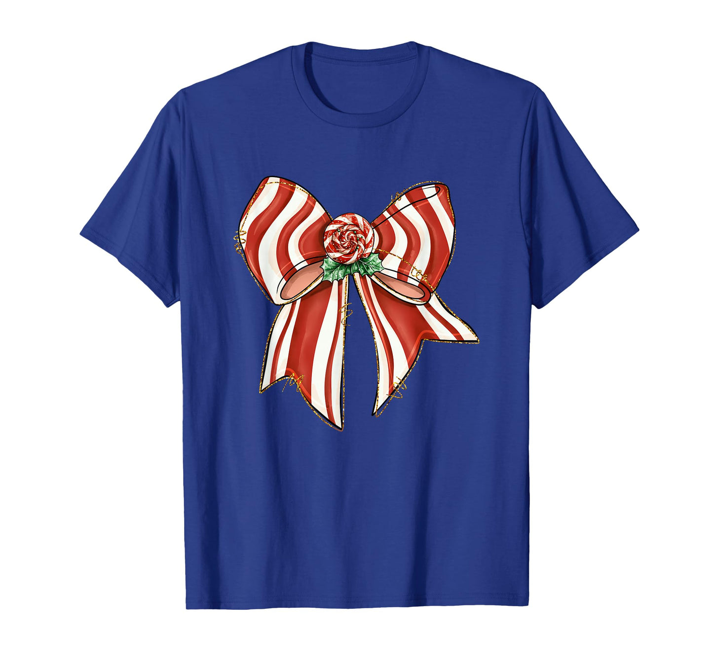 Candy Cane Bow Peppermint Christmas Joy T-Shirt
