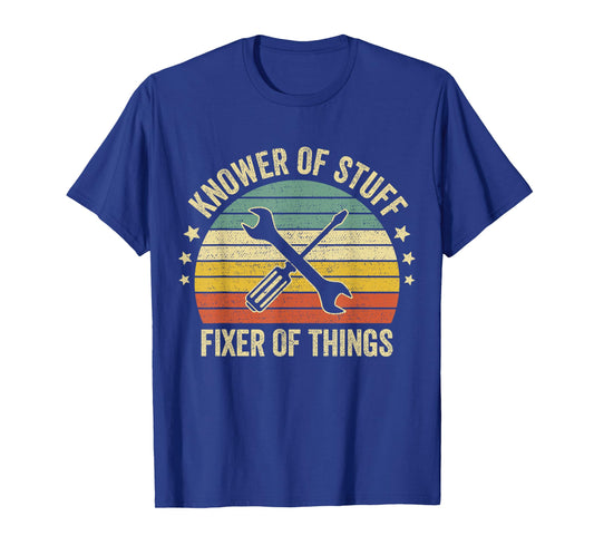 Retro Vintage Knower of Stuff Fixer of Things Funny Mechanic T-Shirt