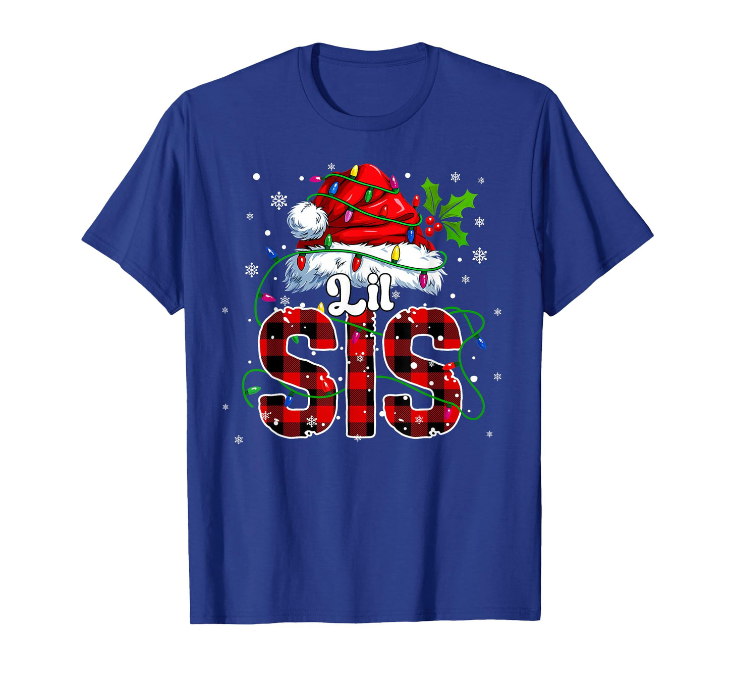 Lil Sis Santa Christmas Family Matching Pajamas Xmas Sister T-Shirt