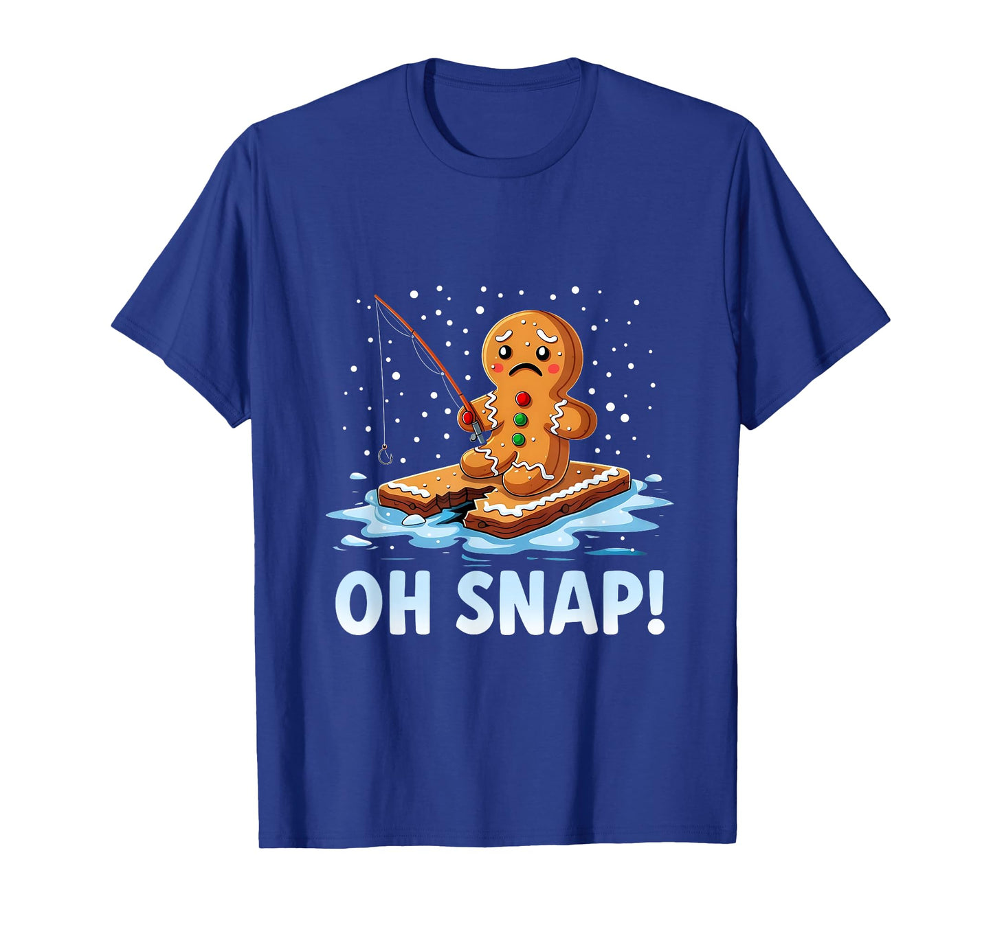 Oh Snap Gingerbread Man Christmas Fishing Fisher Men T-Shirt