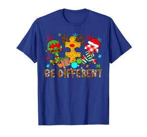 Autism Awareness Christmas Be Different Neurodiversity Xmas T-Shirt