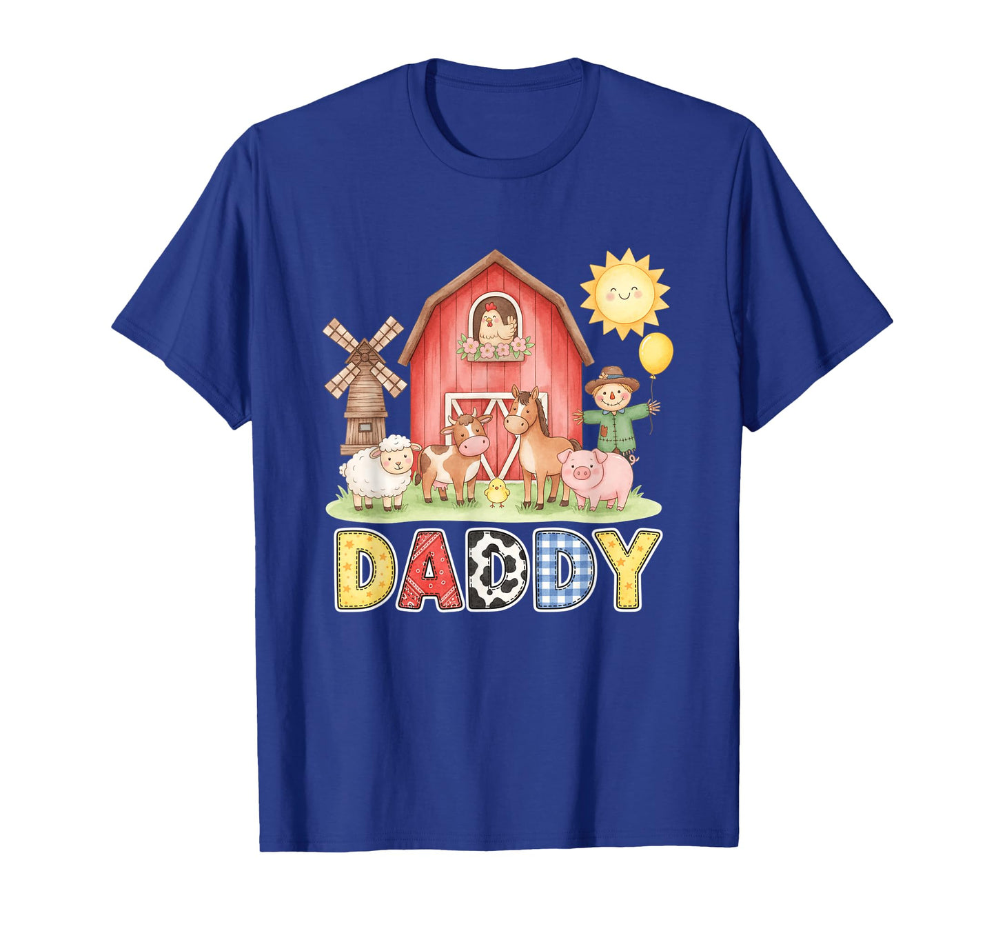 Daddy Farm Animals Barnyard Kids Cute Daddy Horse Cow T-Shirt