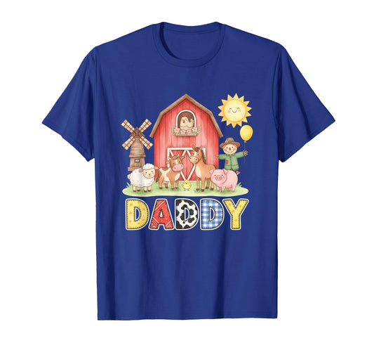 Daddy Farm Animals Barnyard Kids Cute Daddy Horse Cow T-Shirt