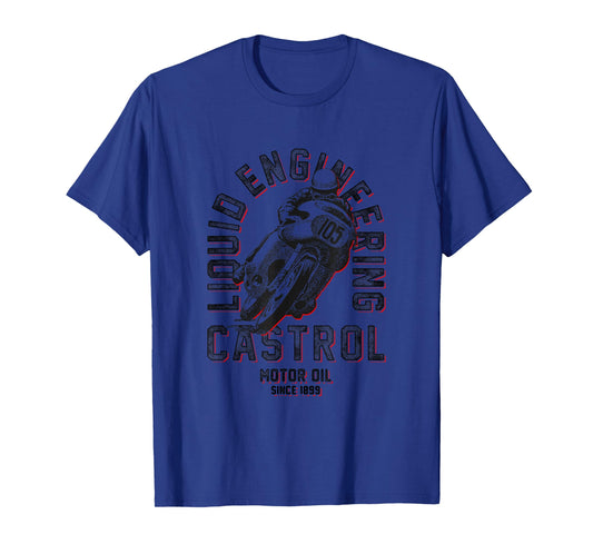 Castrol Liquid Engineering Retro Motorbike Motor PAPL1472 T-Shirt