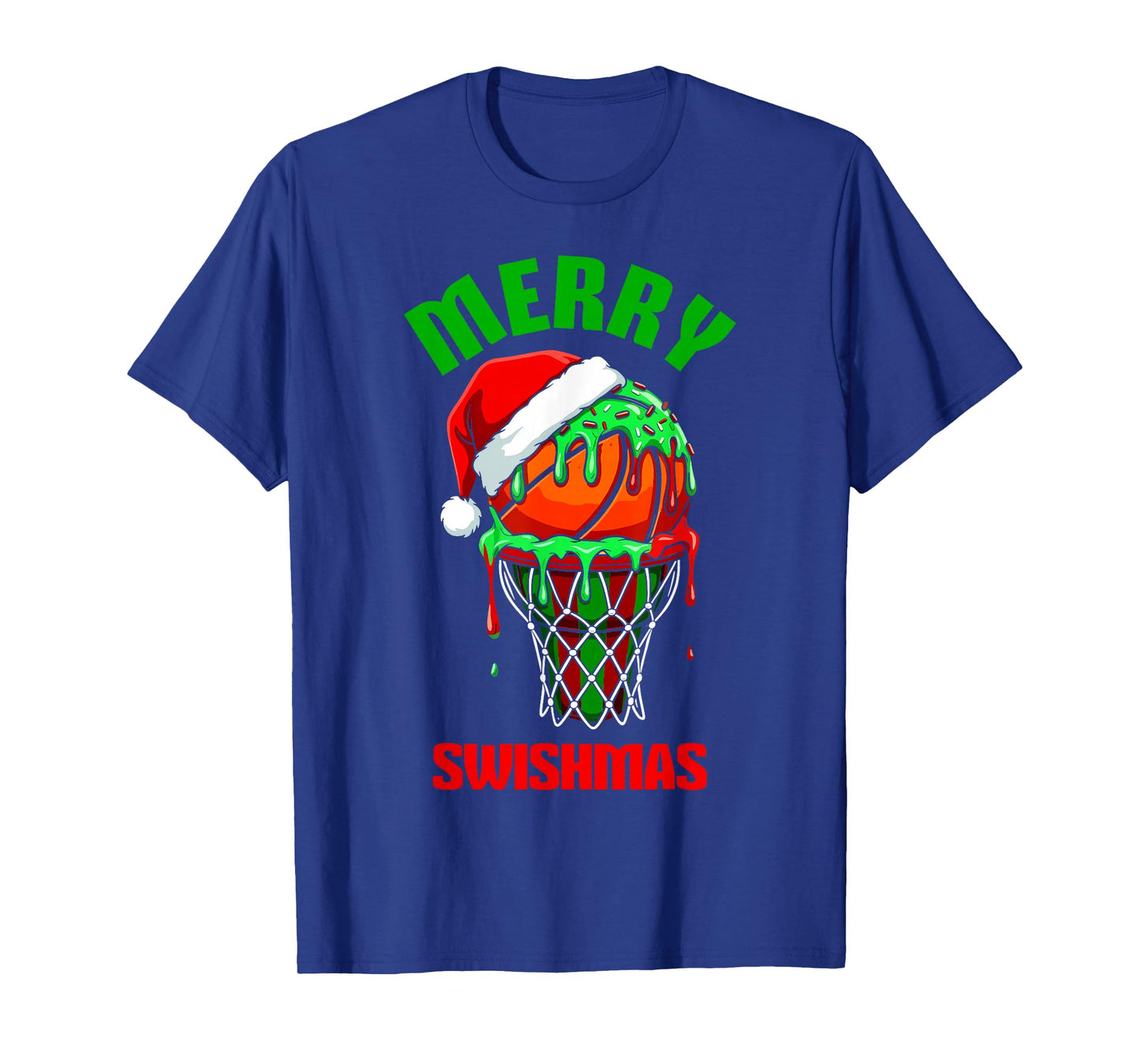 Merry Swishmas Basketball Ugly Christmas Xmas Men Boys Kids T-Shirt