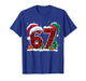Funny Six Seven 6 7 Meme 67 Christmas Red Plaid Xmas Pajamas T-Shirt