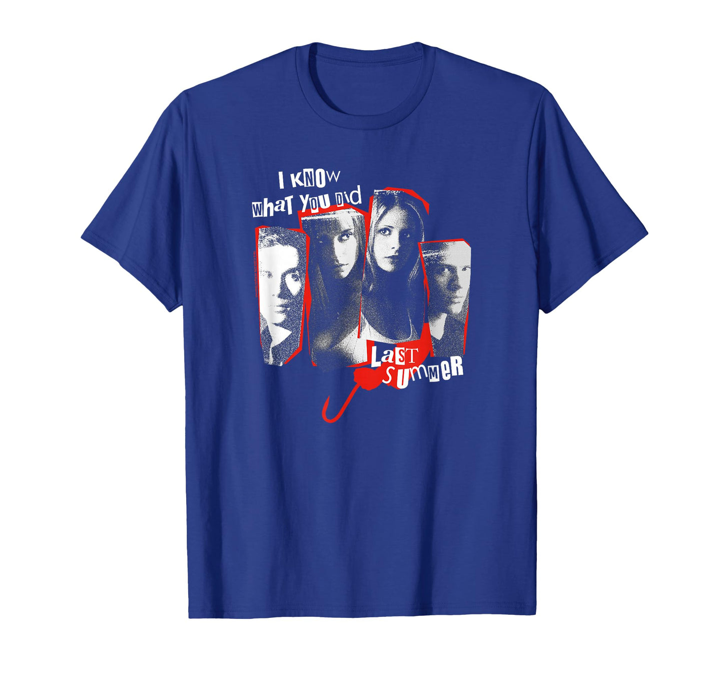 IKWYDLS Ripped Up Character Collage Retro Horror Movie T-Shirt
