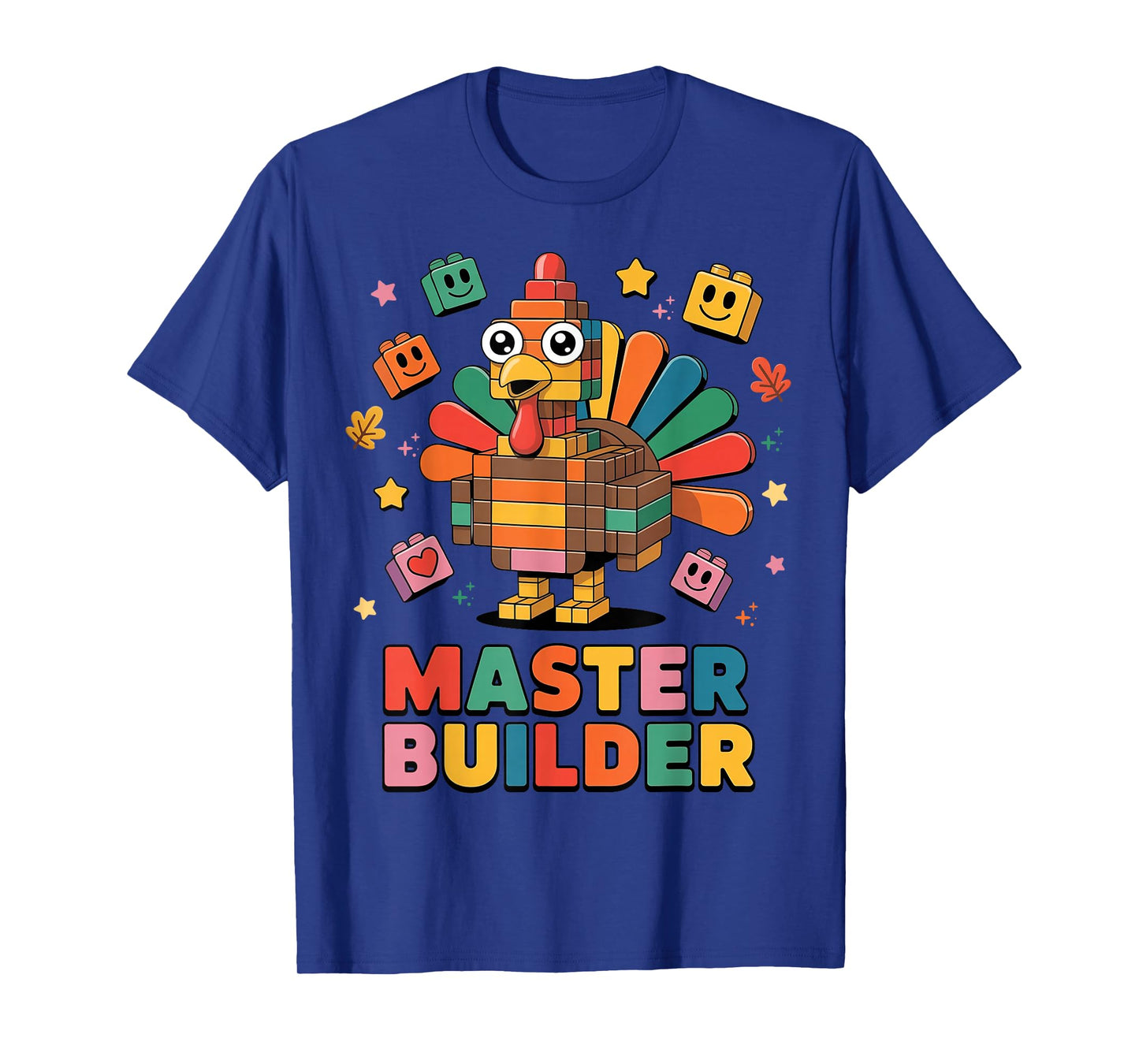 Master Builder Brick Building Blocks Turkey Thanksgiving T-Shirt