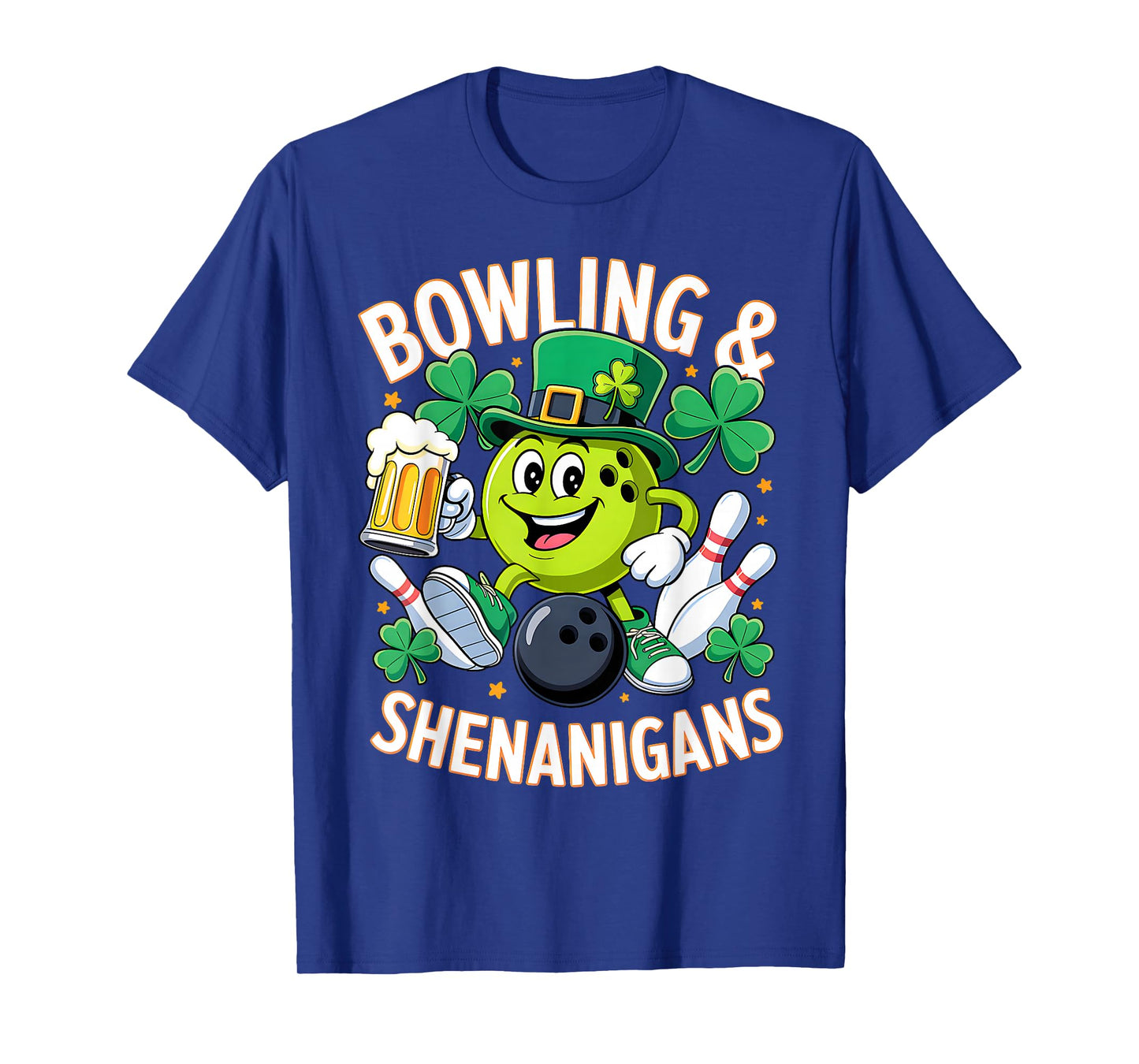 Bowling St Patrick's Day Shenanigans Bowler Funny Men Women T-Shirt