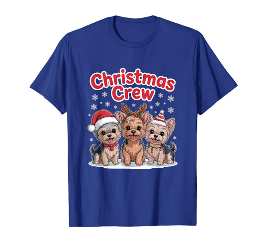 Christmas Crew Puppy Dog Funny Christmas Yorkshire Terrier T-Shirt