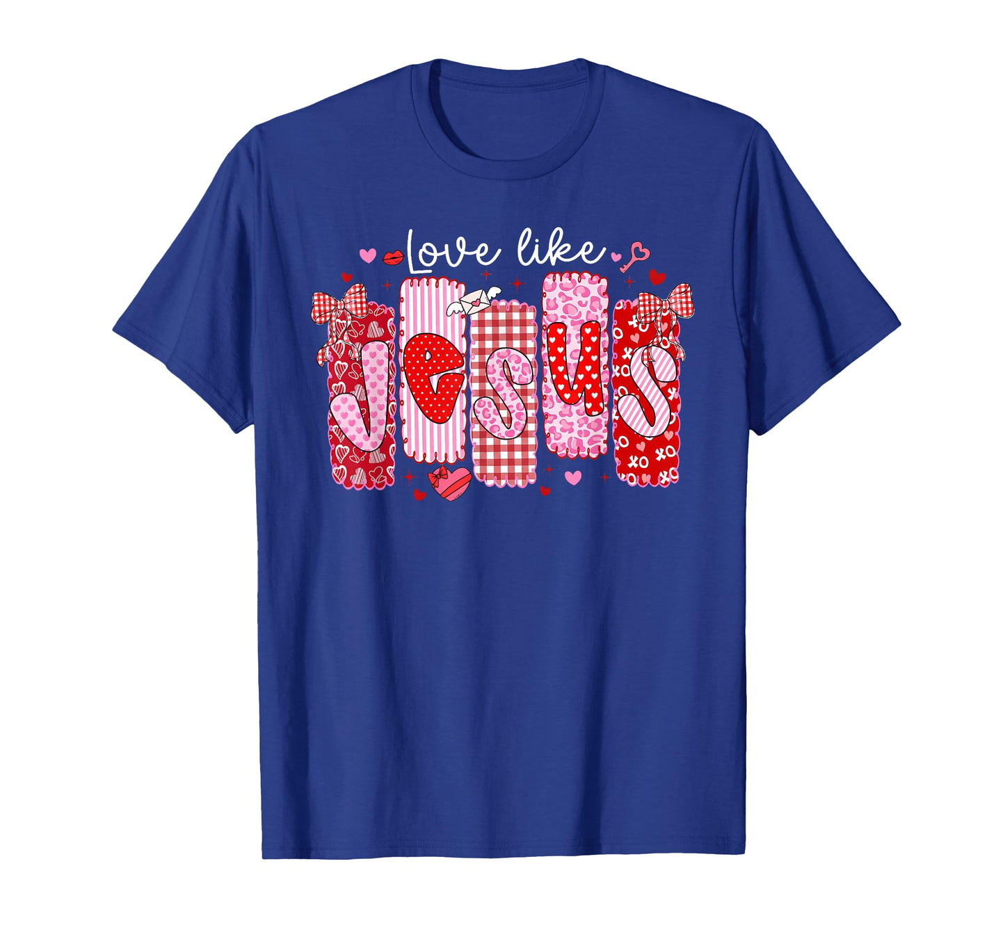 Valentine Preppy Love Like Jesus Bow Christian Girl Women T-Shirt