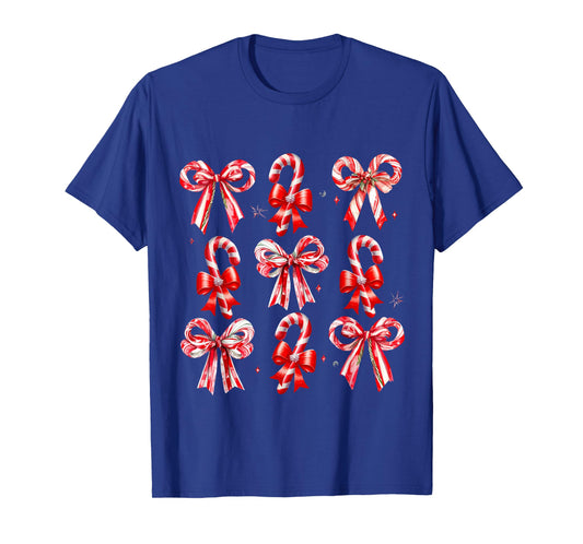Christmas Candy Cane Santa Xmas Kids Toddler Youth Women Men T-Shirt