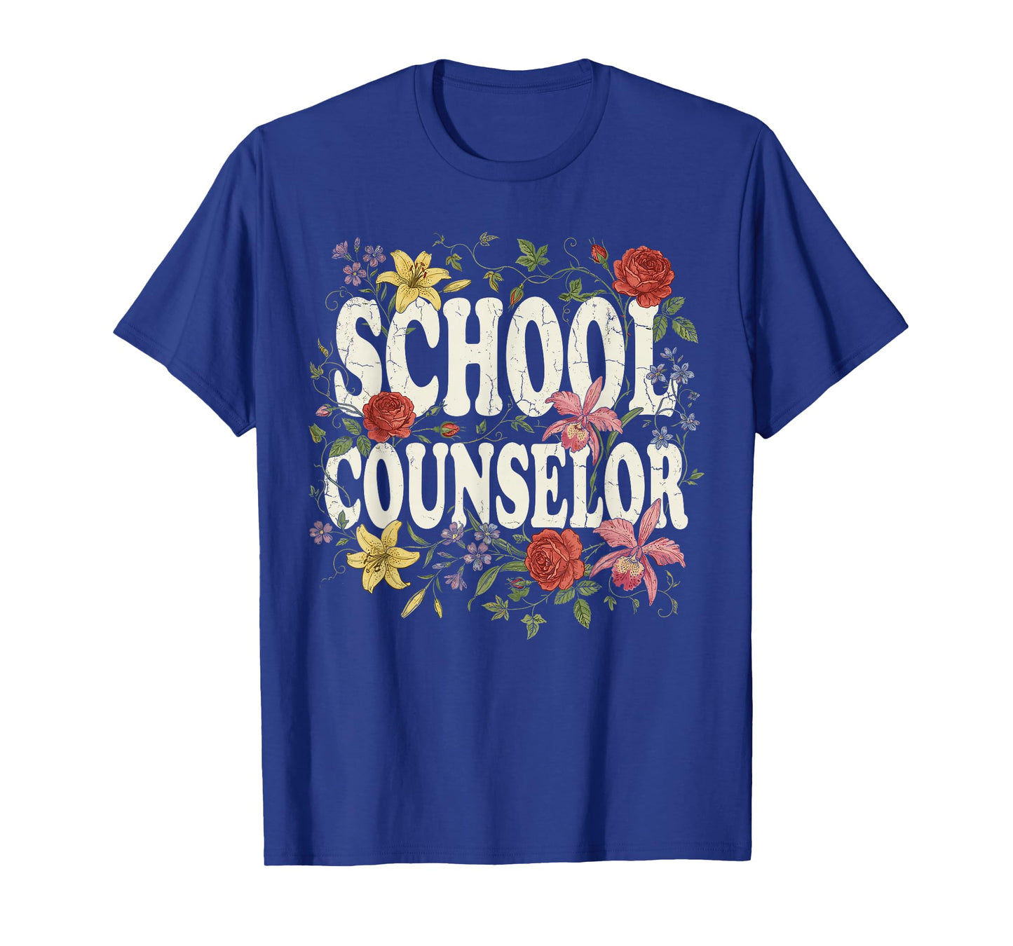 Funny School Counselor Appreciation Women Counseling Flowers T-Shirt