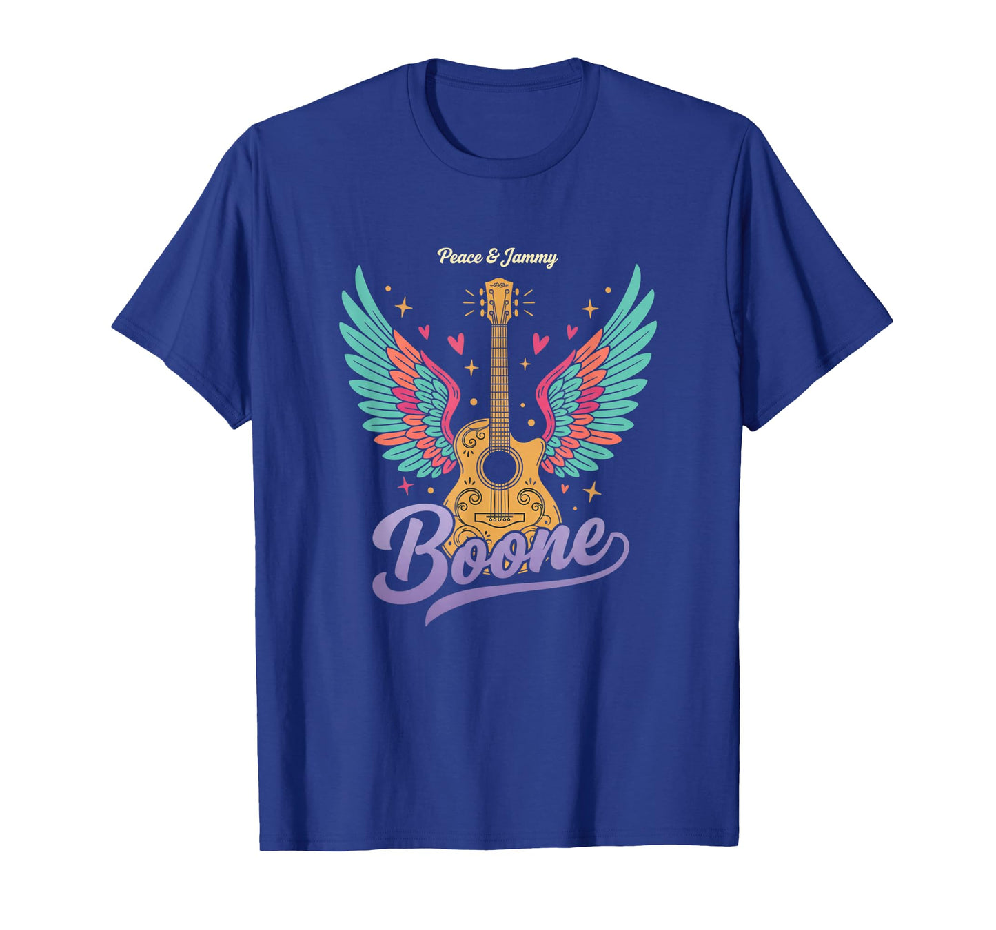 Boone Peace & Jammy Guitar Wings Girls Music Fan T-Shirt