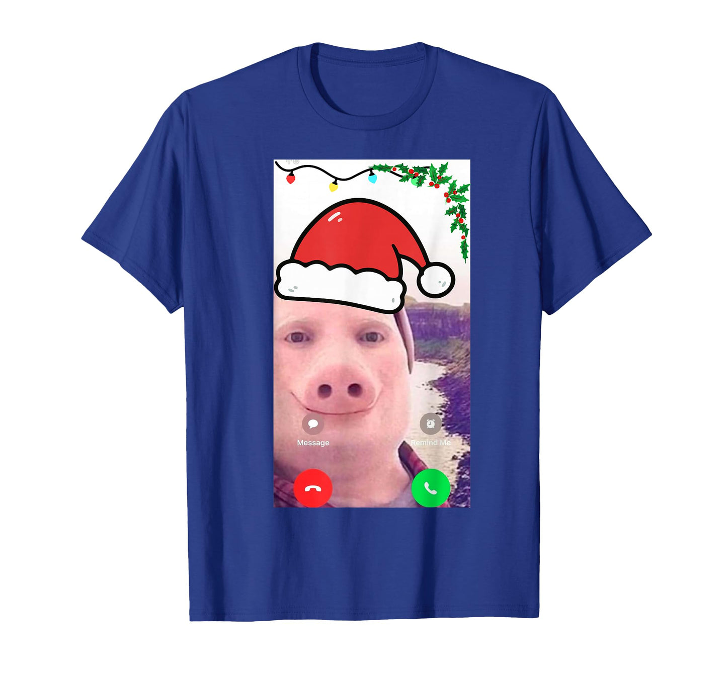 Funny gen z Humor brainrot Christmas John Pork Calling Meme T-Shirt