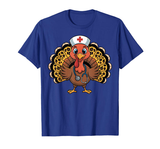 Thanksgiving Nurse Turkey RN ICU ER NICU Nurse Scrub T-Shirt