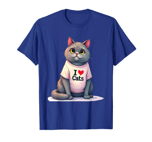 I Love Cats Cute Gray Kitty for A Cat Owner T-Shirt