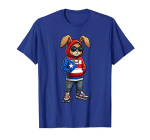 Cool Bunny Puerto Rican Flag Hoodie Boricua Outfit Hispanic T-Shirt