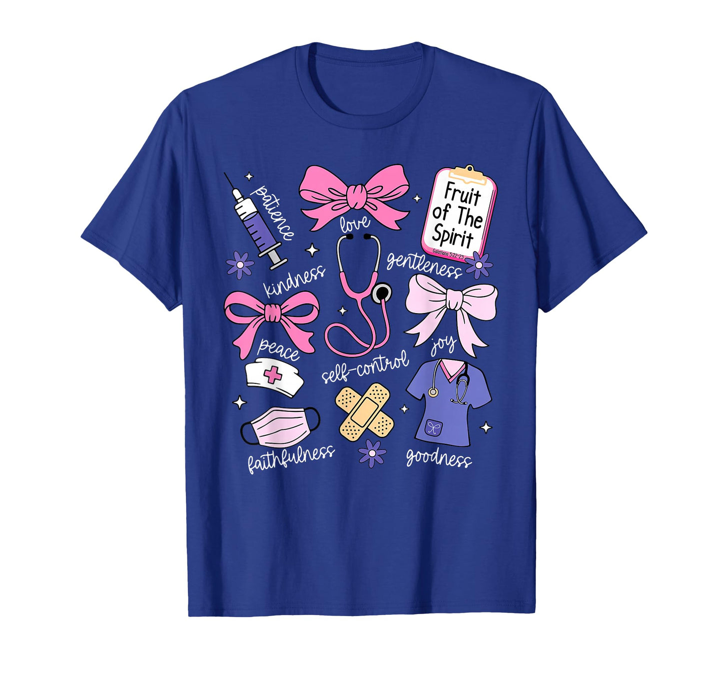 Coquette Bow Fruit of The Spirit Registered Nurse Christian T-Shirt